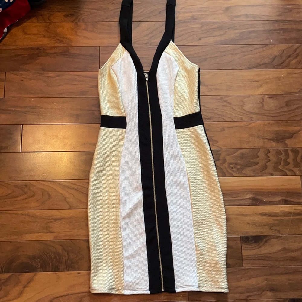 Black and gold dress